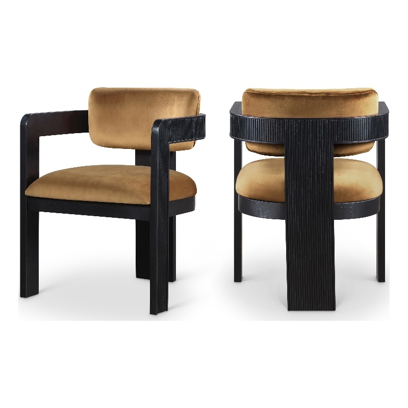 Pemberly Row Contemporary Saddle Velvet Dining Chairs (Set of 4)