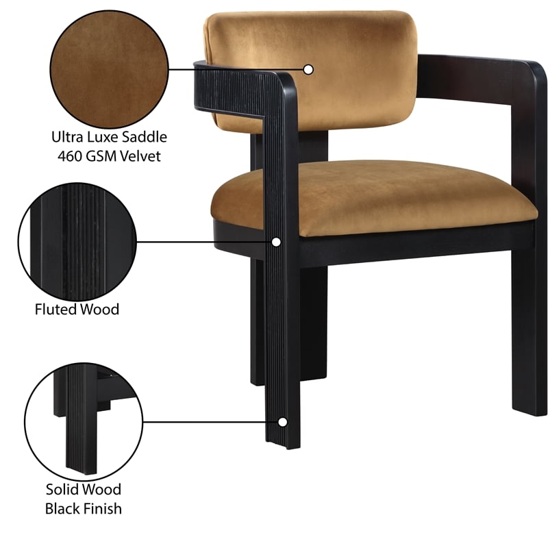 Pemberly Row Contemporary Saddle Velvet Dining Chairs (Set of 4)