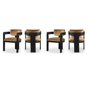 Pemberly Row Contemporary Saddle Velvet Dining Chairs (Set of 4)