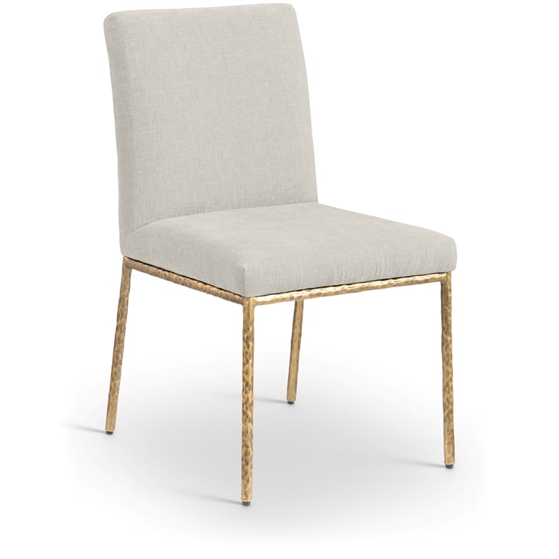 Pemberly Row Contemporary Cream Chenille Fabric Dining Side Chairs (Set of 6)