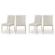 Pemberly Row Contemporary Cream Chenille Fabric Dining Side Chairs (Set of 4)
