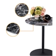 Pemberly Row Set of 2 End Table and Coffee Table with Black Marble Texture Top