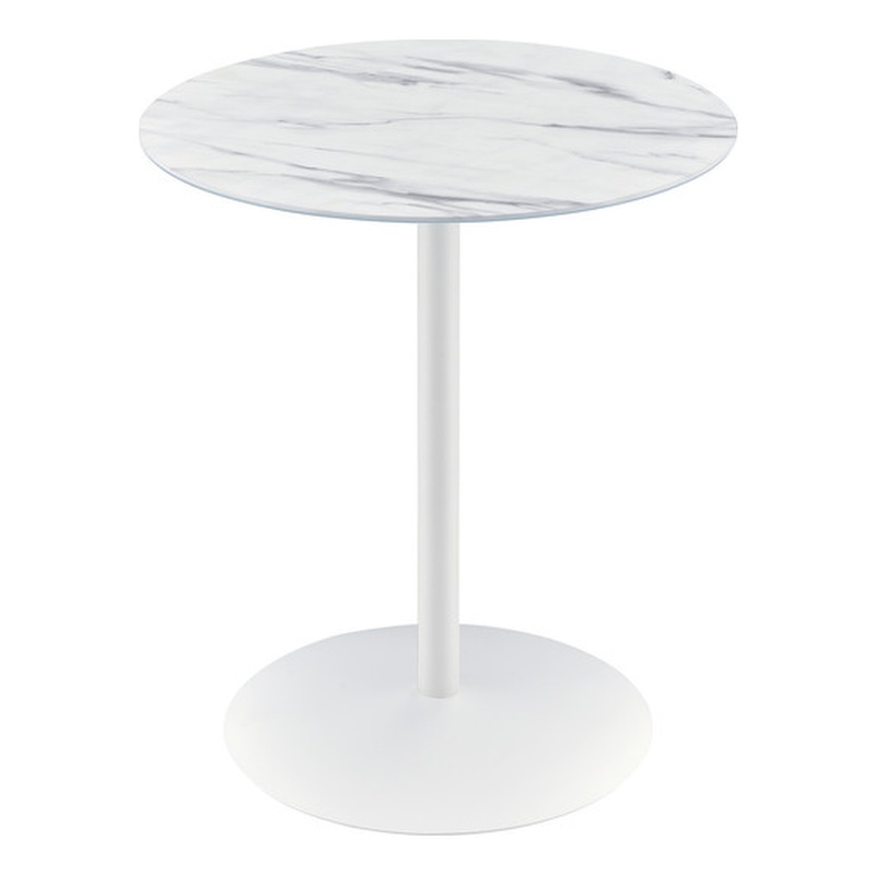 Pemberly Row Set of 2 End Table and Coffee Table with White Marble Texture Top