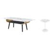 Pemberly Row Set of 2 End Table and Coffee Table with White Marble Texture Top