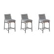 Pemberly Row Set of 2 Gray Boucle Fabric Counter Height Chairs