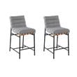 Pemberly Row Set of 2 Gray Boucle Fabric Counter Height Chairs