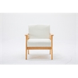 Pemberly Row Set of 2 Beige Linen Fabric Chair & Natural Light Oak Coffee Table