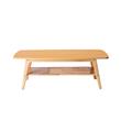 Pemberly Row Set of 2 Beige Linen Fabric Chair & Natural Light Oak Coffee Table