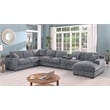 Pemberly Row Set of 2 Chenille Sectional Rt-Facing Chaise & Fireplace TV Console
