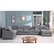 Pemberly Row Set of 2 Chenille Sectional Rt-Facing Chaise & Fireplace TV Console