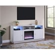 Pemberly Row Set of 2 Chenille Sectional Rt-Facing Chaise & Fireplace TV Console