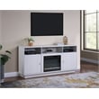 Pemberly Row Set of 2 Chenille Sectional Rt-Facing Chaise & Fireplace TV Console