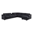 Pemberly Row Set of 2 Chenille Fabric Sectional Chaise and Fireplace TV Console