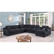 Pemberly Row Set of 2 Chenille Fabric Sectional Chaise and Fireplace TV Console
