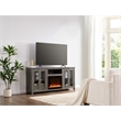 Pemberly Row Set of 2 Sleeper Loveseat and Fireplace TV Console
