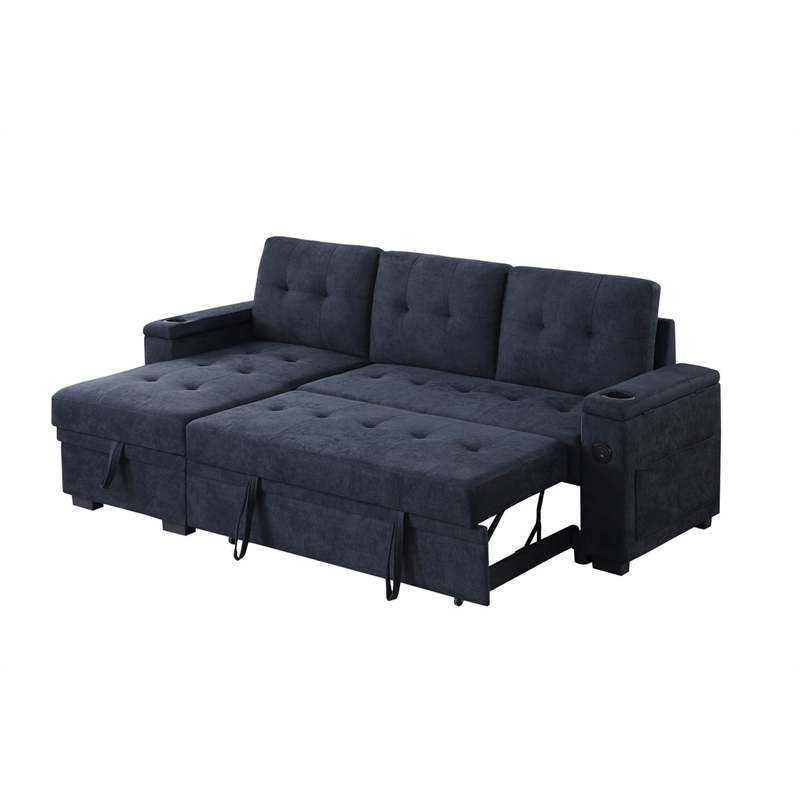 Pemberly Row Set of 2 Reversible Sleeper Sofa and Coffee Table with 2 Drawers