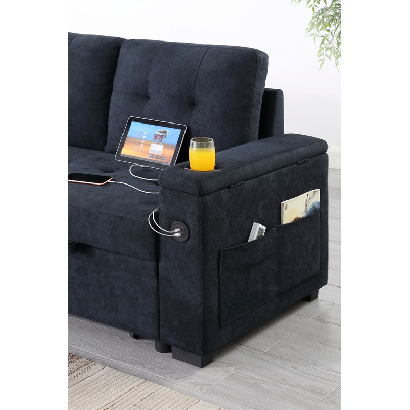 Pemberly Row Set of 2 Reversible Sleeper Sofa and Coffee Table with 2 Drawers