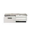 Pemberly Row Set of 2 White Coffee Table and TV Stand with Drawers