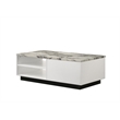 Pemberly Row Set of 2 White Coffee Table and TV Stand with Drawers