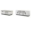 Pemberly Row Set of 2 White Coffee Table and TV Stand with Drawers