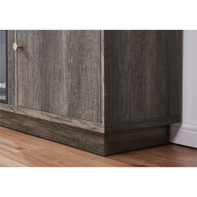 Pemberly Row Set of 2 Fireplace TV Console and Reversible Sleeper Sofa