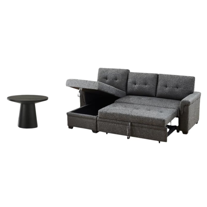 Pemberly Row Set of 2 End Table with Pedestal Base and Reversible Sleeper Sofa