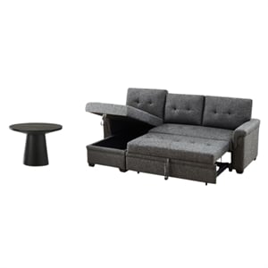 Pemberly Row Set of 2 End Table with Pedestal Base and Reversible Sleeper Sofa