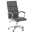 Pemberly Row Set of 7 - White Conference Table & 6 Dark Gray Executive Chairs