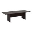 Pemberly Row Set of 7 - Cherry Conference Table & 6 Dark Gray Executive Chairs