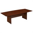 Pemberly Row Set of 7 - Cherry Conference Table & 6 Light Gray Executive Chairs
