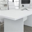 Pemberly Row Set of 7 - White Conference Table & 6 Black Executive Chairs