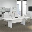 Pemberly Row Set of 7 - White Conference Table & 6 Black Executive Chairs