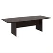 Pemberly Row Set of 5 - Cherry Conference Table & 4 Light Gray Executive Chairs
