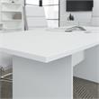 Pemberly Row Set of 5 - White Conference Table & 4 Black Executive Chairs