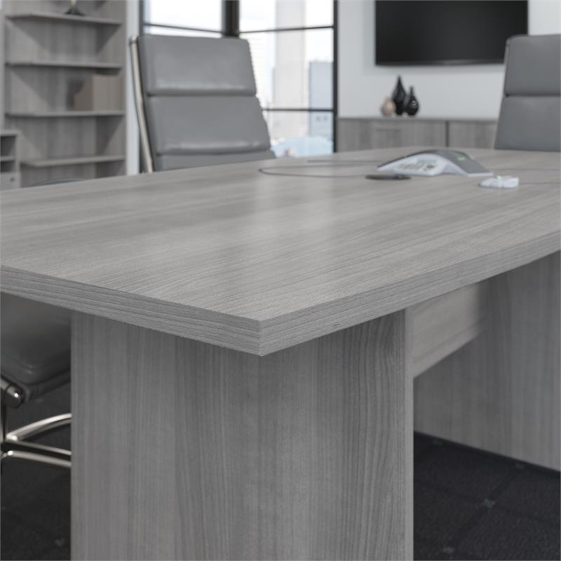 Pemberly Row Set of 5 - Gray Conference Table & 4 Black Executive Chairs
