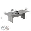 Pemberly Row Set of 5 - Gray Conference Table & 4 Black Executive Chairs