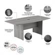 Pemberly Row Set of 5 - Gray Conference Table & 4 Black Executive Chairs