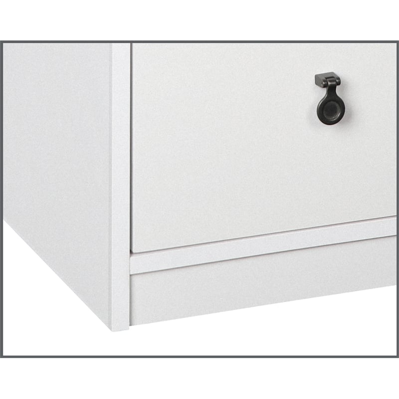 Pemberly Row Set of 2 White/Gray Oak 3-Drawer Filing Cabinet & 47