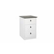 Pemberly Row Set of 2 White/Gray Oak 3-Drawer Filing Cabinet & 47