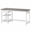 Pemberly Row Set of 2 White/Gray Oak 3-Drawer Filing Cabinet & 59