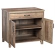 Pemberly Row Set of 2 Wood Laptop Credenza & Writing Desk in Rustic Oak