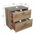Pemberly Row Set of 2 Lateral Filing Cabinet & Executive Desk in Rustic Oak