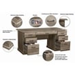 Pemberly Row Set of 2 Lateral Filing Cabinet & Executive Desk in Rustic Oak