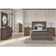 Pemberly Row Set of 3 Gray Wood Upholstered Panel Queen Bed & 2 Nightstands