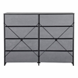 Pemberly Row Set of 2 5-Drawer & 8-Drawer Dressers in Black