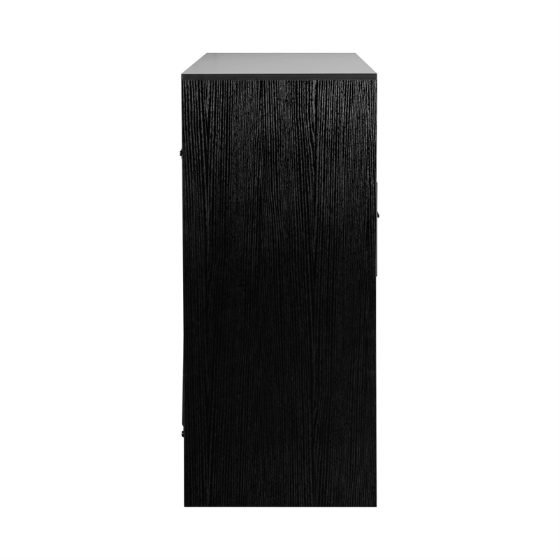 Pemberly Row Set of 2 5-Drawer & 8-Drawer Dressers in Black