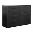 Pemberly Row Set of 2 5-Drawer & 8-Drawer Dressers in Black