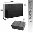 Pemberly Row Set of 2 5-Drawer & 8-Drawer Dressers in Black