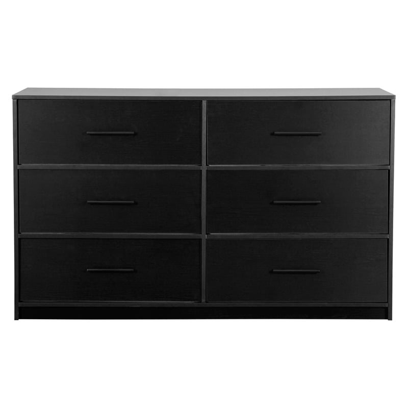 Pemberly Row Set of 2 5-Drawer & 6-Drawer Dressers in Black