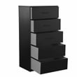 Pemberly Row Set of 2 5-Drawer & 6-Drawer Dressers in Black